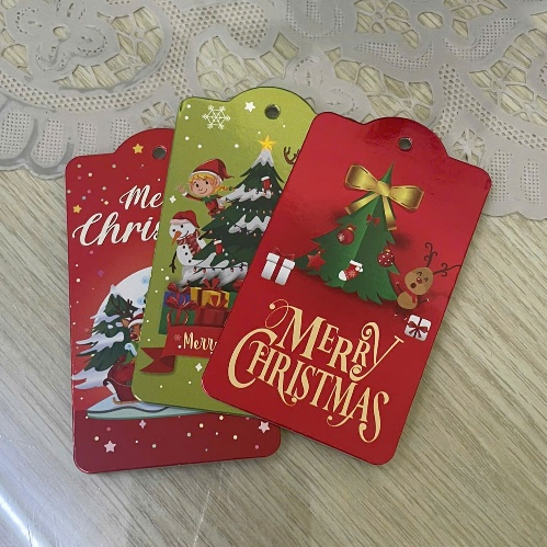 50 ป้ายแท็ก / METALIZE Christmas Hang Tags - Merry Christmas (4.5 x 8 ซม.)