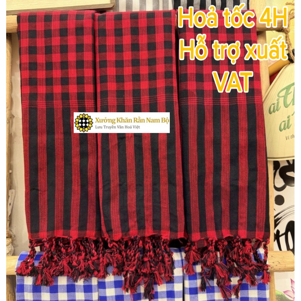 Bandana Type 1 ผ้าคอตตอน 100% 170cmx60cm - แดงและดํา