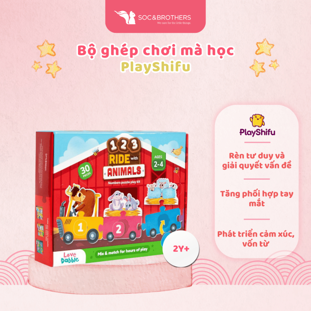 123 PlayShifu Play and Learn Puzzle Set - ธีมสัตว์ - socandbrothers