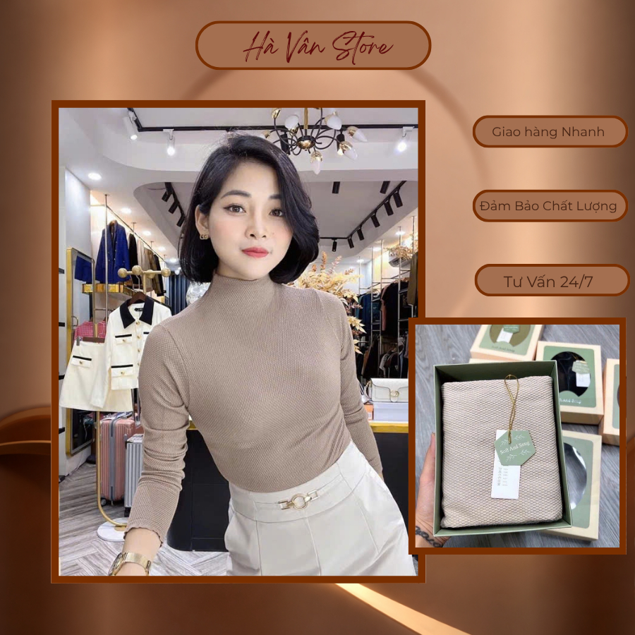 เสื้อกันความร้อนผู้หญิงแขนยาวคอปกสูง 3 นิ้ว มี 5 สี มาตรฐาน Q C กล่องสีฟ้า 1 กล่อง_Bikini Ha Van Sto