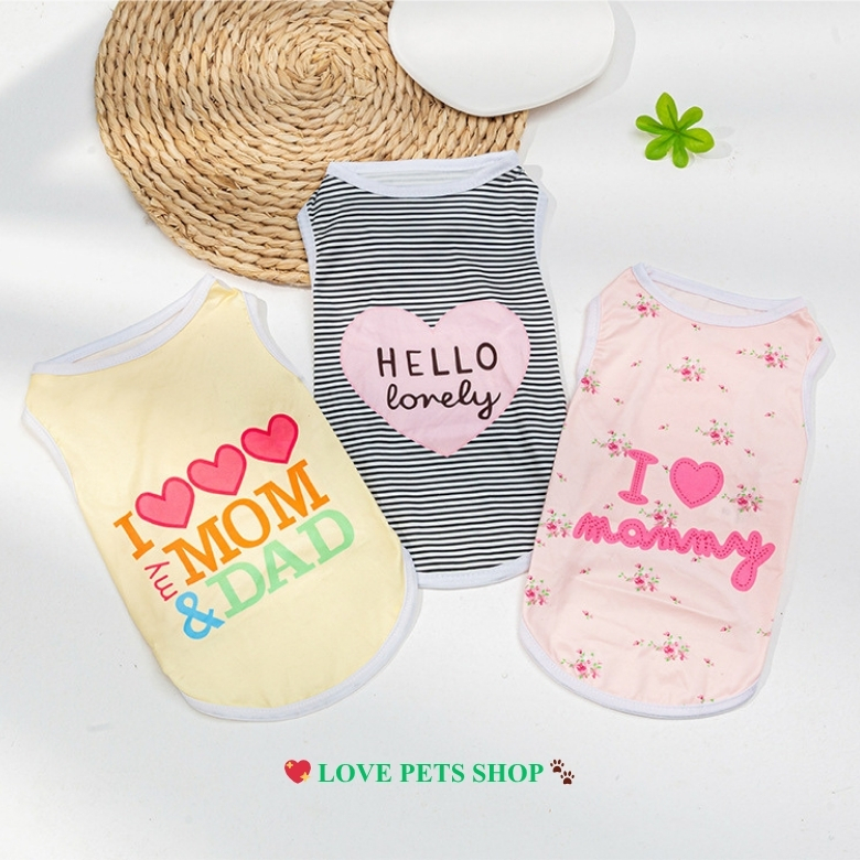 I love เสื้อกล้ามสุนัขและแมว Mom and Dad - Love Pets Shop