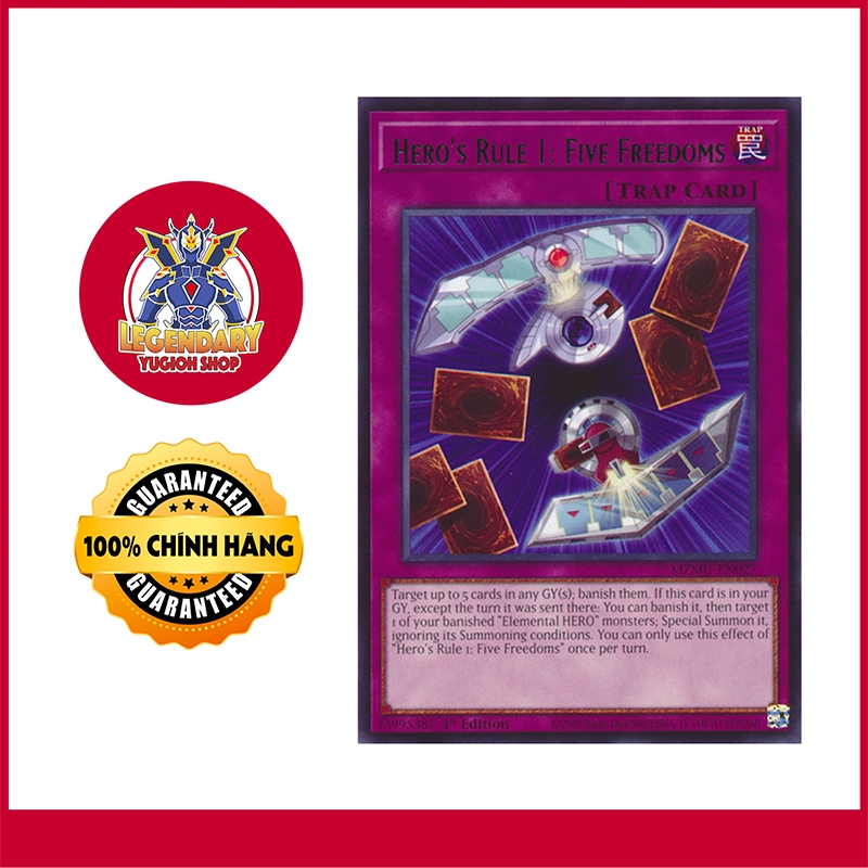 [การ์ด Yugioh ดั้งเดิม] Heros Rule 1: Five Freedoms