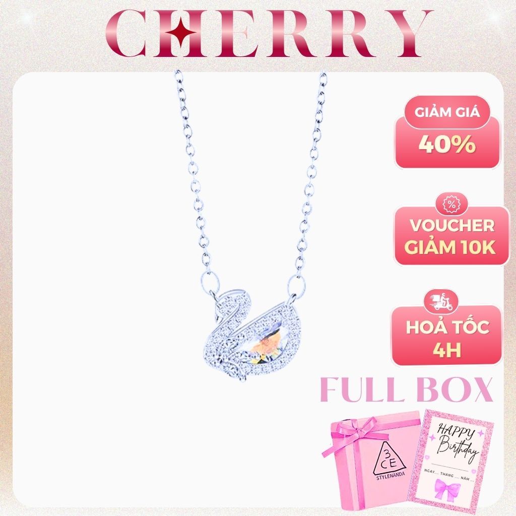 [รายการที่ 1] สร้อยคอ TITAN SWAN สร้อยคอ CHERRY JEWELRY สร้อยคอ SWAN สีรุ้งไทเทเนียมสําหรับผู้หญิง