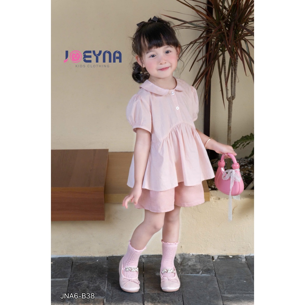 Joeyna B38 ชุดคอปกดอกบัวสําหรับเด็กผู้หญิง 8-24กก