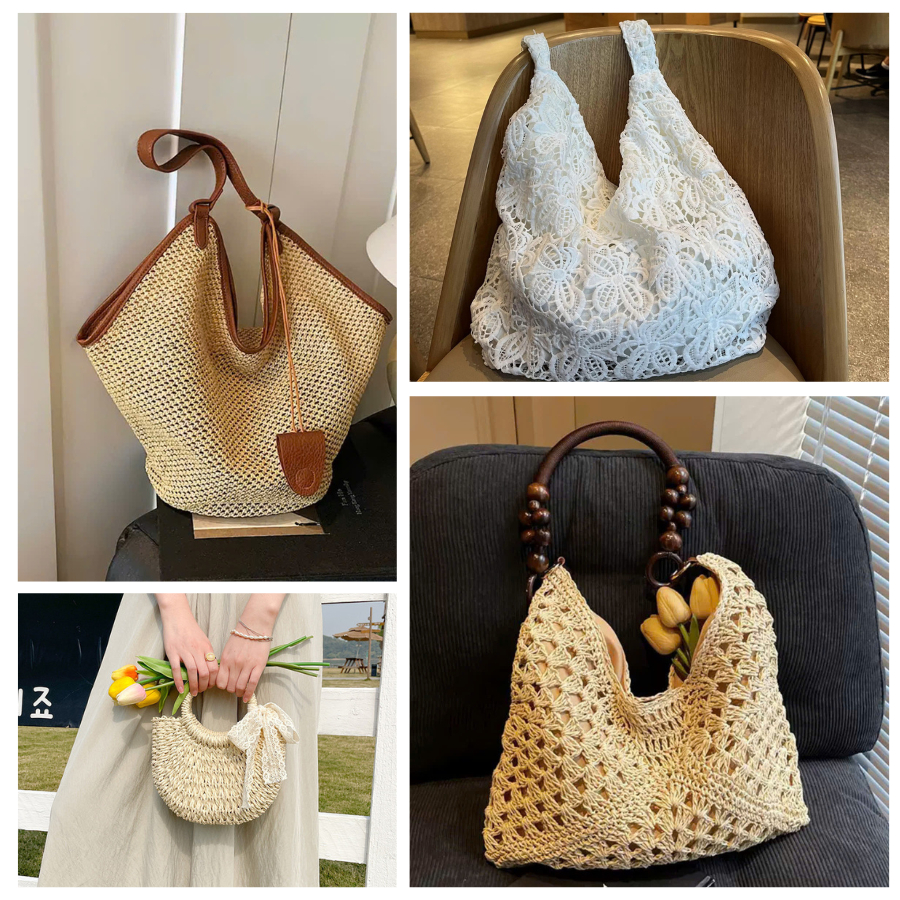 IK Sedge Beach Bag Tote Bag Beach Travel Coordinate X30