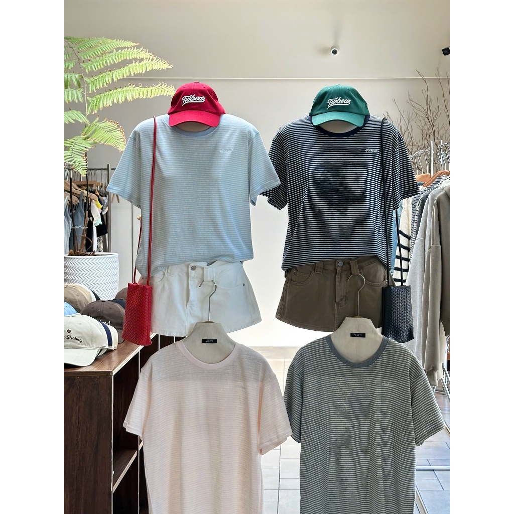 เสื้อยืดแขนสั้นลายขวาง ที่2463