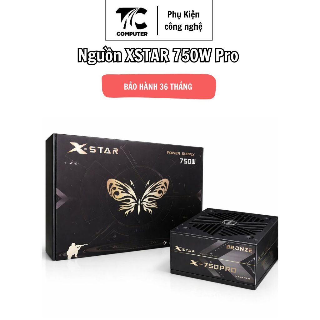XSTAR 750W Pro Bronze 80 แหล่งจ่ายไฟ Strong ความจุ, การดําเนินงานที่มั่นคง, การกระจายความร้อนที่ดีสํ