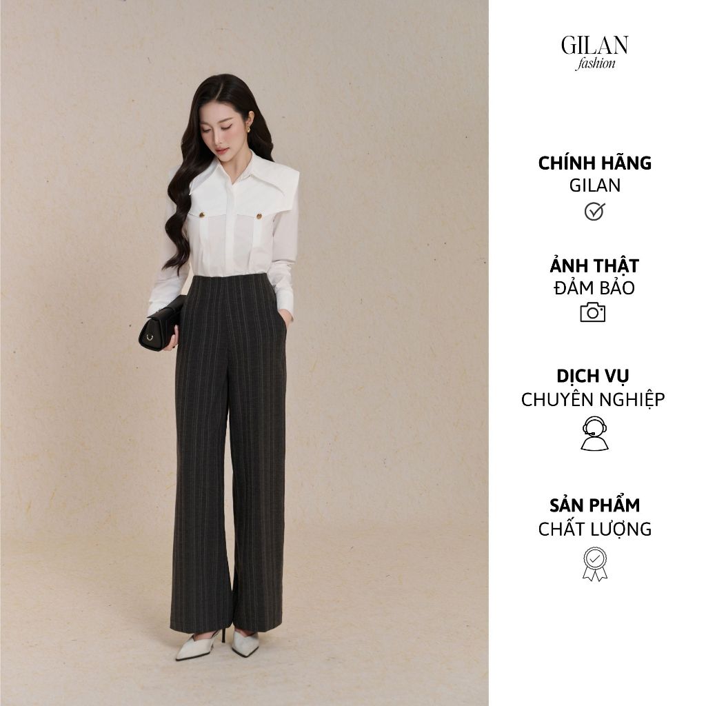 GILAN Tiny GQ19 กางเกงขาตรงผู้หญิง ผ้ามานหนา เรียบหรู ดีไซน์ทันสมัย