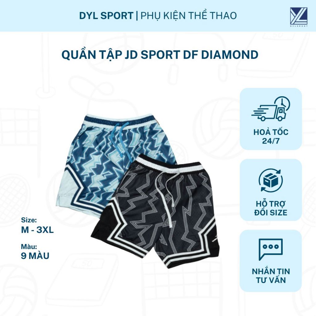 กางเกงเทรนนิ่ง JD Sport DF Diamond | กางเกงฝึกบาสเก็ตบอลผสมสีแฟนซีมากมายเหมาะสําหรับกีฬาและบาสเกตบอล
