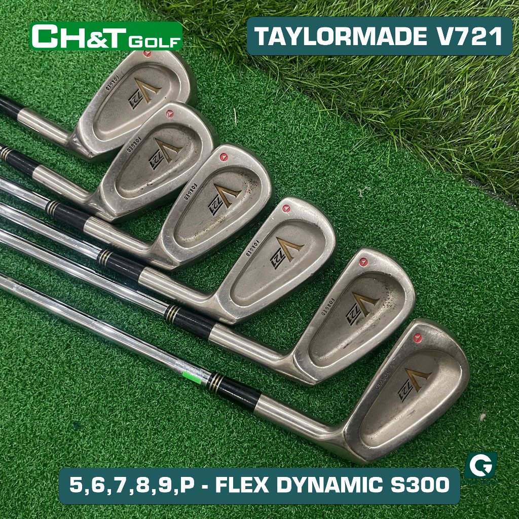 ไม้กอล์ฟเหล็กสําหรับผู้ชาย Taylormade V721 ชุด 6 ชิ้น 5,6,7,8,9,P Flex Dynamic gold S300