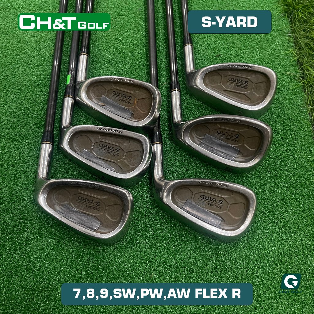 ไม้กอล์ฟเหล็กผู้ชาย S-YARD ชุด 6 7,8,9,SW,PW,AW Flex R นําเข้าจากประเทศญี่ปุ่น