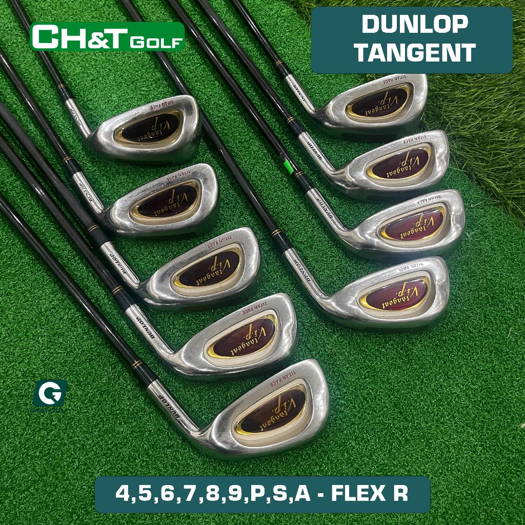 ไม้กอล์ฟเหล็กผู้ชาย Dunlop Tangent Vip ชุด 9, 4,5,6,7,8,9,P,S,A Flex R สดใสและสวยงาม นําเข้าจากญี่ปุ