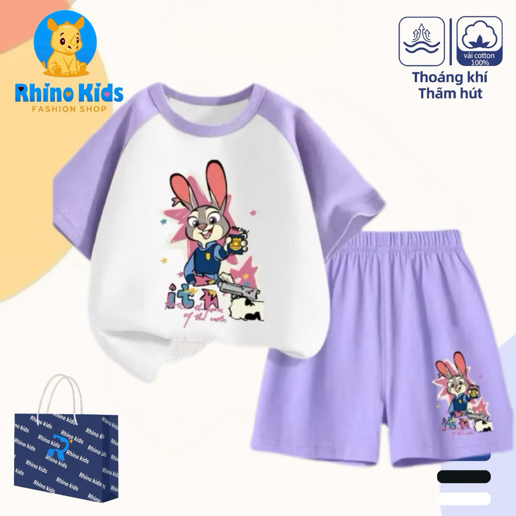 RHINO KIDS FASHION SHOP _ ชุดเด็กผู้หญิงผ้าฝ้าย 4 ทิศทาง ผลิตในเวียดนาม - DS408