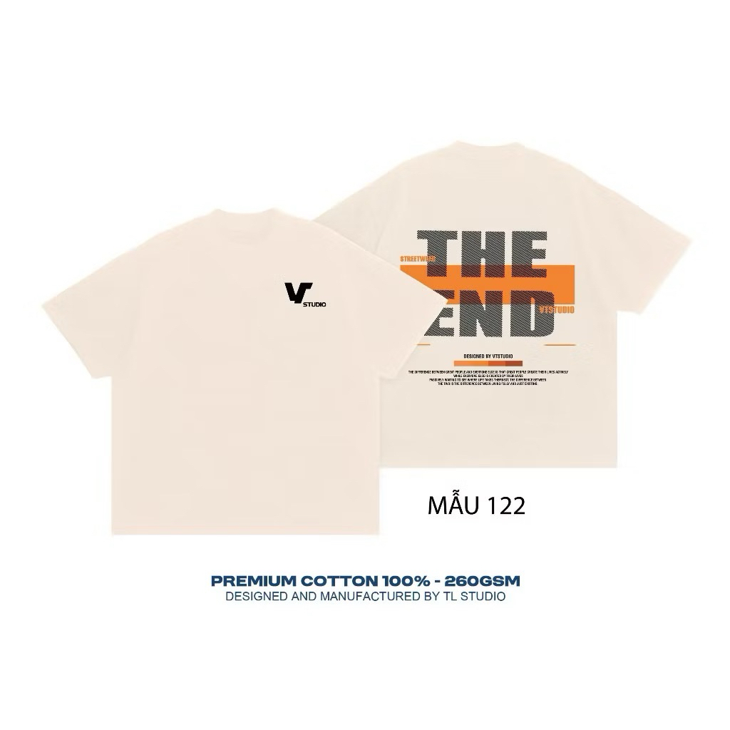 เสื้อยืดโอเวอร์ไซส์ - คอตตอน 100% - น้ําหนัก 260gsm