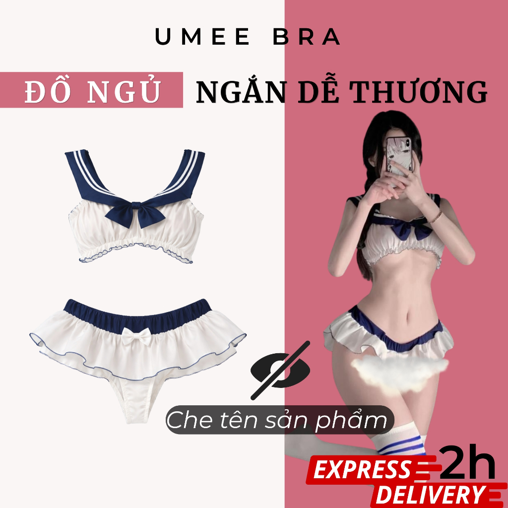 DN65 UMEE BRA ชุดนอนสตรีคอสเพลย์กะลาสีเสื้อน่ารัก + ชุดนอนกระโปรงสั้นสําหรับเธอ