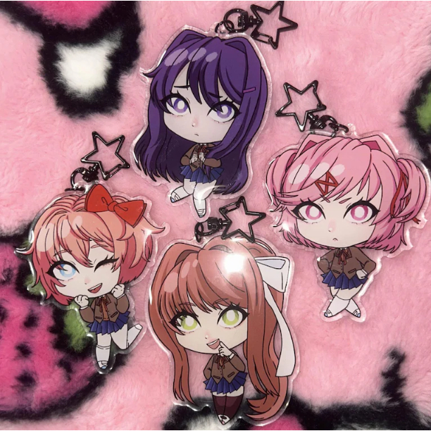 Doki Doki Literature Club (DDLC) Epoxy Acrylic Keychain Charms