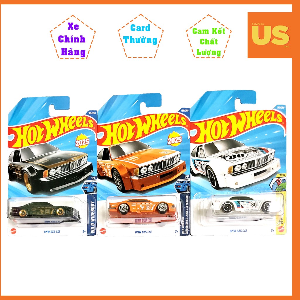รถโมเดล Hot Wheels พื้นฐาน BMW 635 CSi– ของแท้ US (Regular Card)