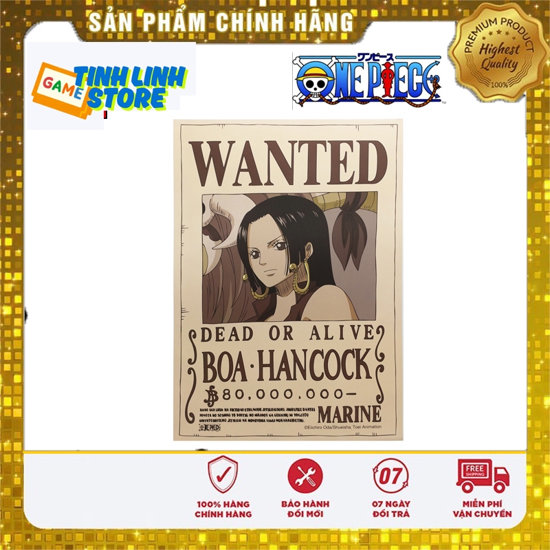 Boa Hancock One Piece Wanted Poster - ขนาด A3 - กระดาษคราฟท์คลาสสิกพิมพ์คมชัด