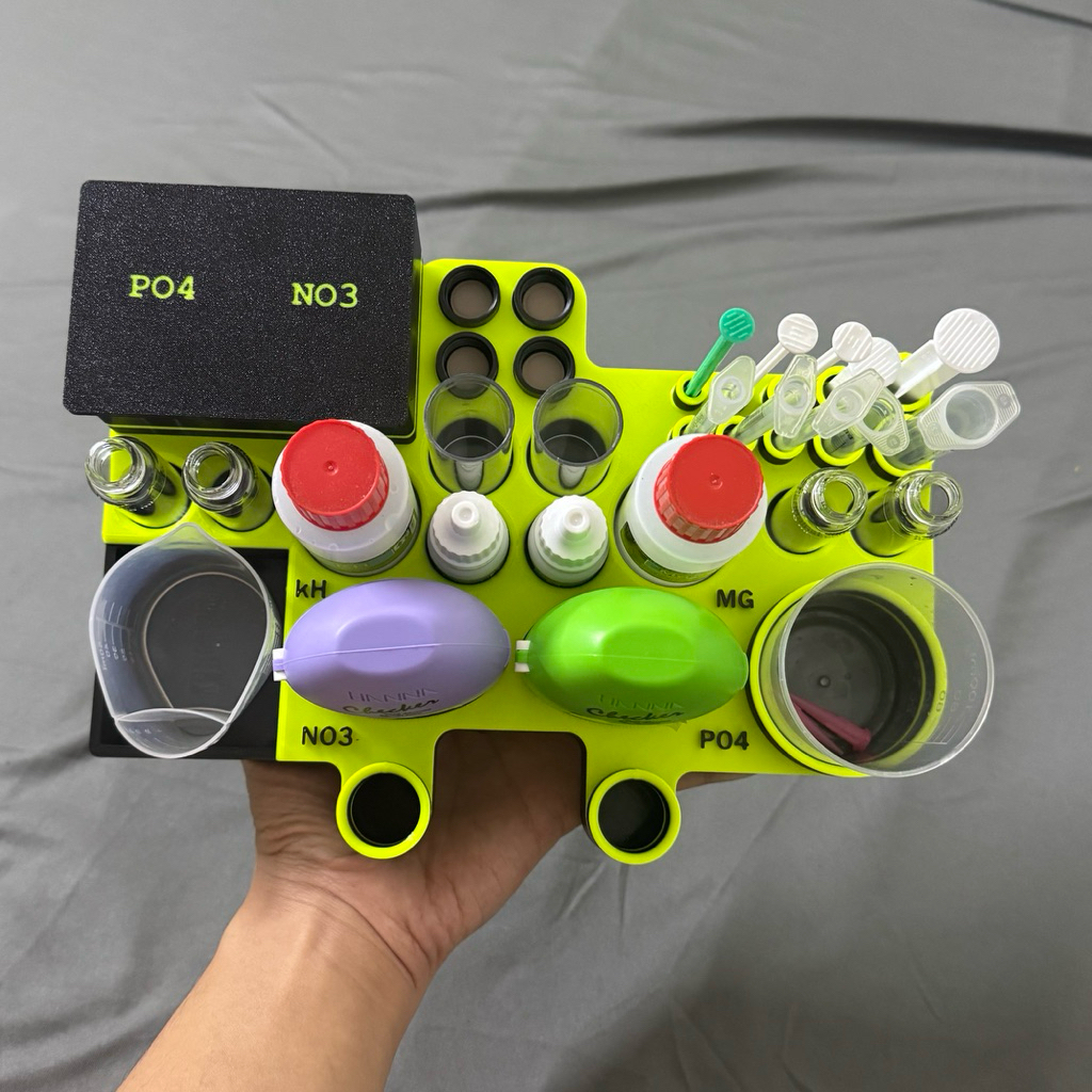 Salifert MG/KH & Hanna NO3/PO4 Test Kit Holder – Aquarium Test Kit Holder | PETG พิมพ์ 3 มิติ