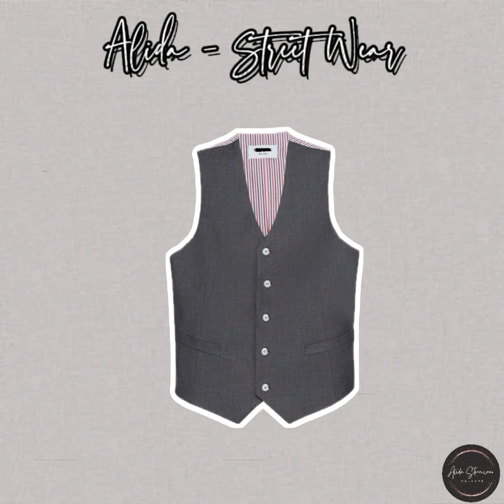 ️[คุณภาพสูง] Gile Vest 1H0m V Shirts - ไฮไลท์ปุ่มสีเทาสุดหรู Type 1