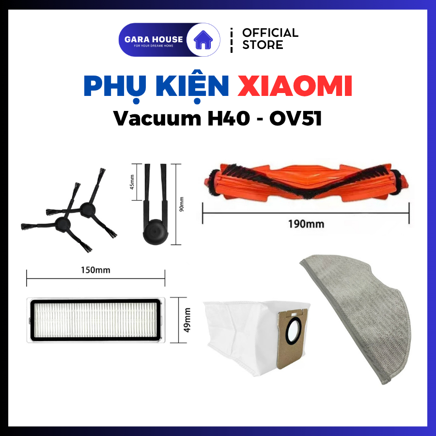 Xiaomi Vacuum H40 OV51 อุปกรณ์เสริมเครื่องดูดฝุ่นหุ่นยนต์ - Xiaomi H40 S40 S40C _ เปลี่ยน OEM
