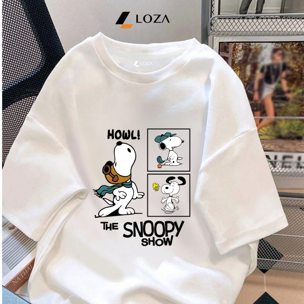 เสื้อยืด unisex สําหรับผู้ชายและผู้หญิง พิมพ์ลาย SNOOPY ผ้าคอตตอน 100% LOZA Unisex Local Brand UX30-