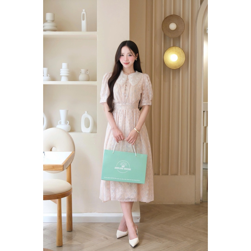 ADELINE HOUSE- ELEGANT LACE COLLAR FLOWER DRESS - TK180.1 SIZE XS SML XL 2XL 3XL 4XL