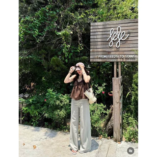 MAYA TOP เสื้อเบบี้ดอลล์แบบสั้น 2 สาย ระบายหวายและโบว์ ท็อป 2 สายผู้หญิง