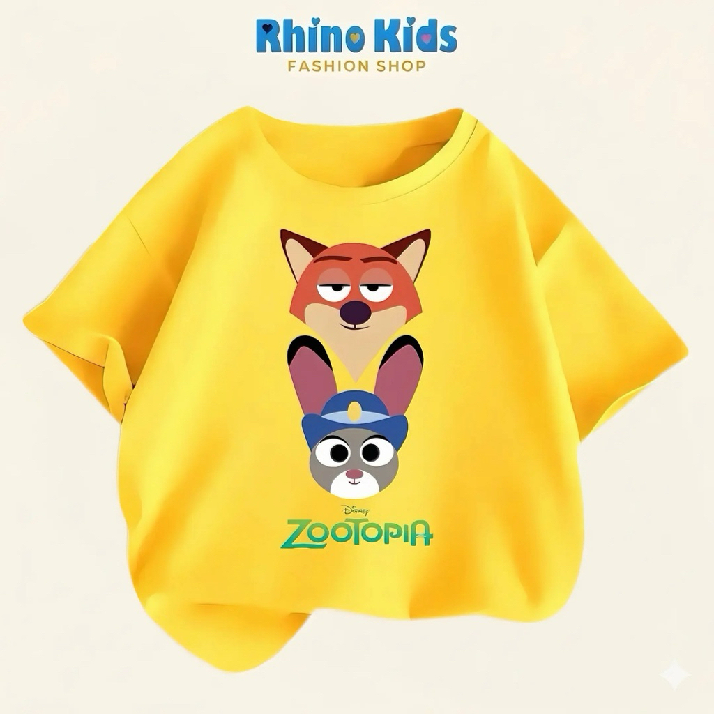 AZ126 - RHINO KDS เสื้อยืดสําหรับเด็กชายและเด็กหญิง ผ้าคอตตอนเนื้อนุ่ม พิมพ์ลายน่ารัก