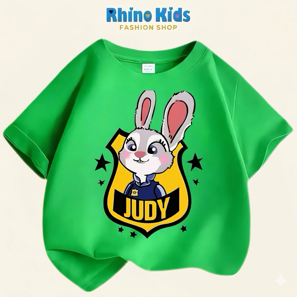 RHINO KIDS FASHION SHOP_ เสื้อยืดผ้าฝ้าย 4 ทิศทางสําหรับเด็กชายและเด็กหญิงผลิตในเวียดนาม AZ109