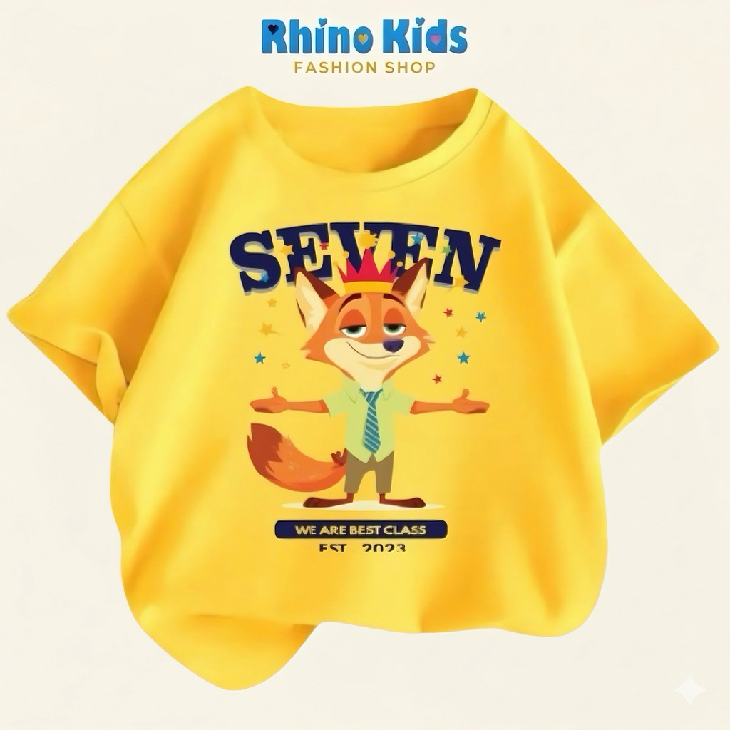 AZ116 - เสื้อยืด RHINO KDS สําหรับเด็กชายและเด็กหญิง ผ้าคอตตอนเนื้อนุ่ม พิมพ์ลาย Cute HOT TREND zoot