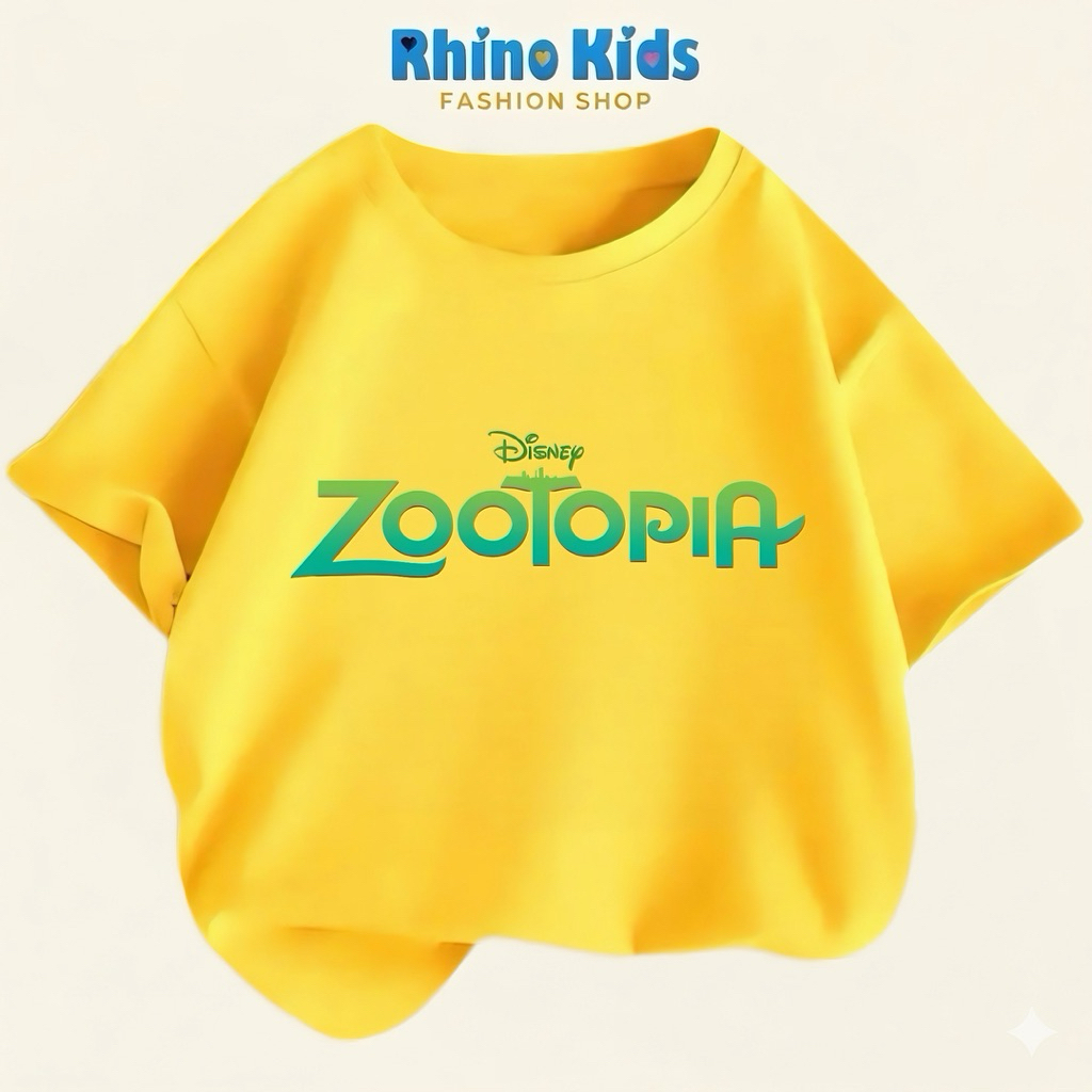 AZ118 - เสื้อยืด RHINO KDS สําหรับเด็กชายและเด็กหญิง ผ้าคอตตอนเนื้อนุ่ม พิมพ์ลาย HOT TREND zootopia 