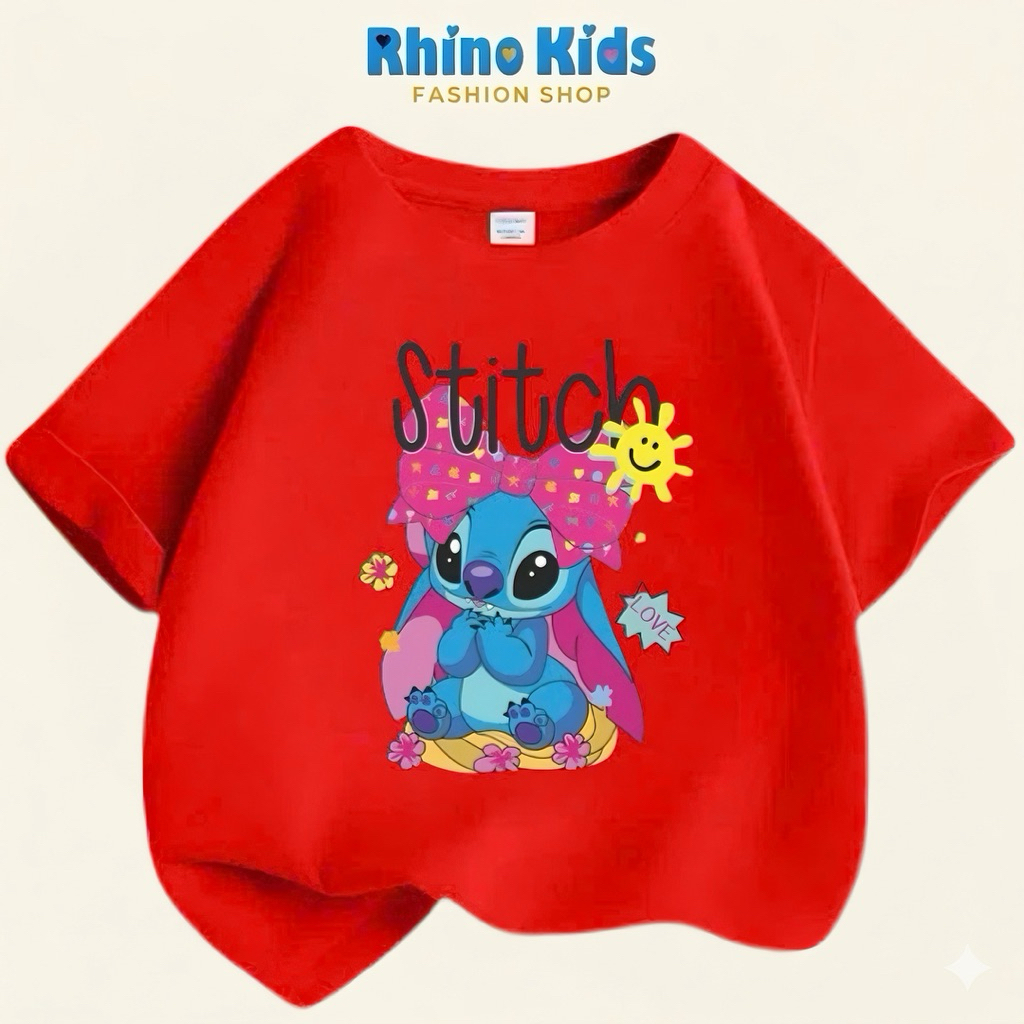 RHINO KIDS FASHION SHOP _ เสื้อยืดเด็กผู้หญิงผ้าฝ้าย 4 ทิศทาง made in Vietnam (AL110)