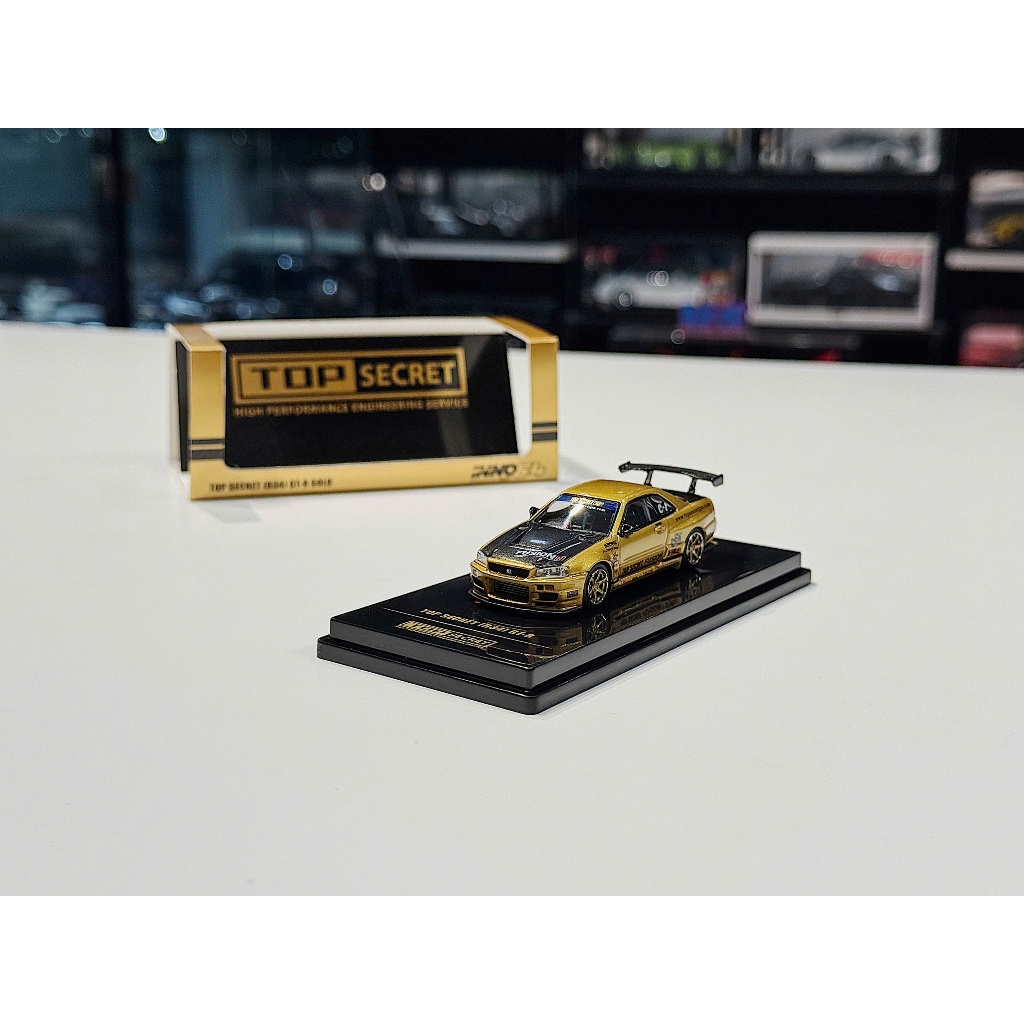 รถ NISSAN R34 SKYLINE TOP SECRET, 1/64 INNO64 SCALE