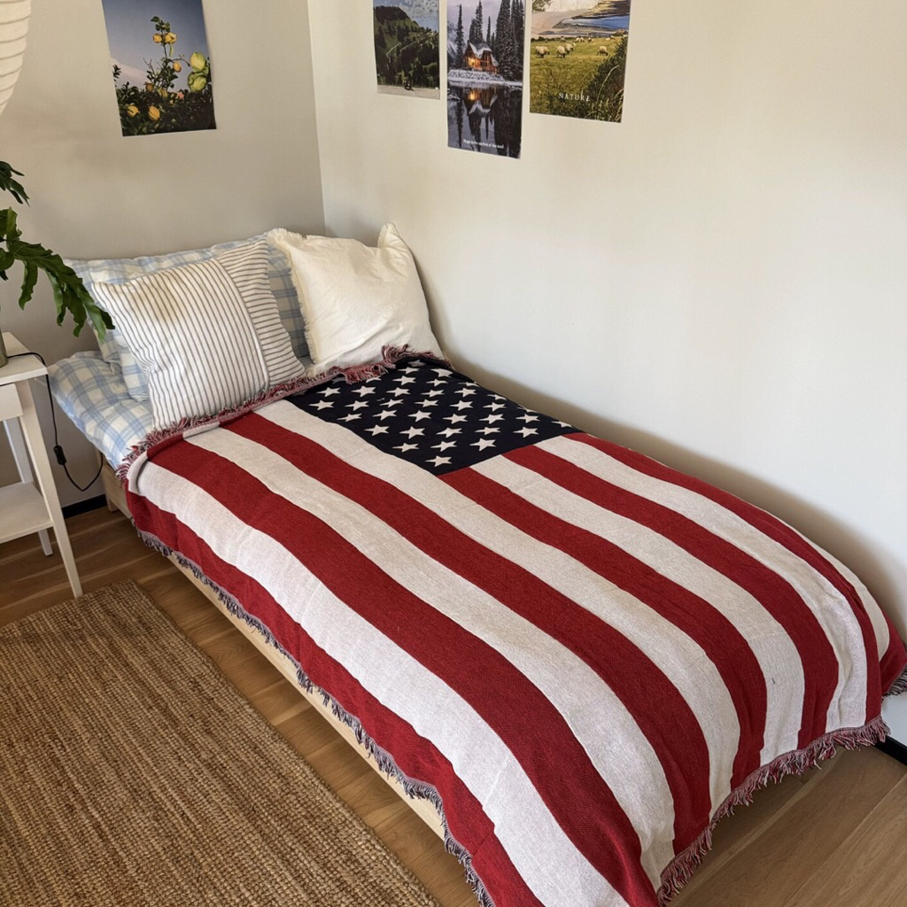 [READY STOCK] Vinatge Retro Decorative Carpet American Flag 2 ด้าน 1m3 x 1m6