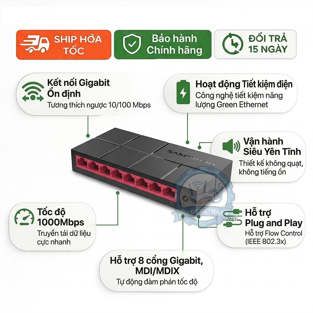 Mecusys MS108G ของแท้ ความเร็วสูงเสถียร – สารละลายเครือข่ายที่มีประสิทธิภาพ