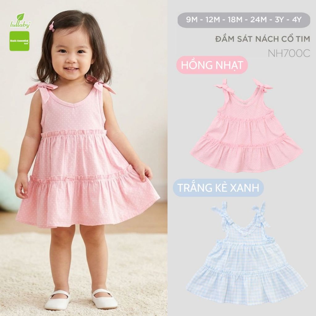 LULLABY NH700C GIRLS UNDERGROUND DRESS – ชุดผ้าฝ้ายฤดูร้อน 9M-4Y – SOFT, COOL