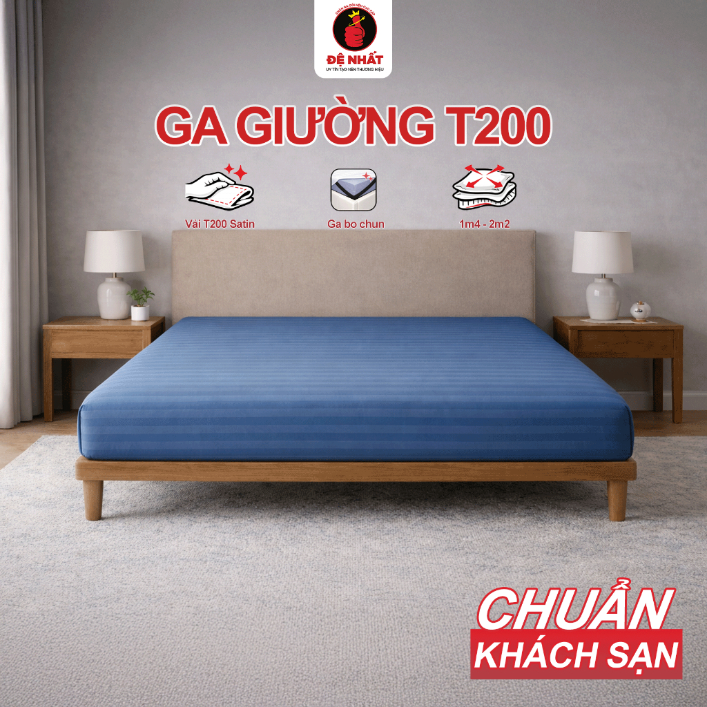 ผ้าปูที่นอนยางยืด Hotel T200 Satin คุณภาพสูง - ผ้าปูที่นอนลายทาง 3F ตัวแรก ขนาดตั้งแต่ 1m4 ถึง 2m