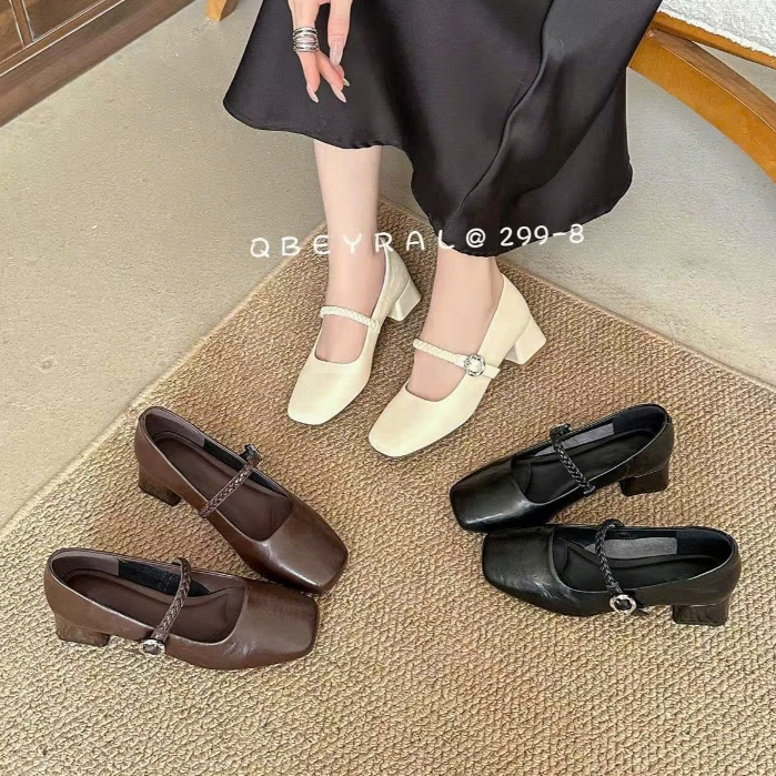 รองเท้าไฮเซลสําหรับผู้หญิงพร้อม TOE SQUARE X299-8 FULBOX