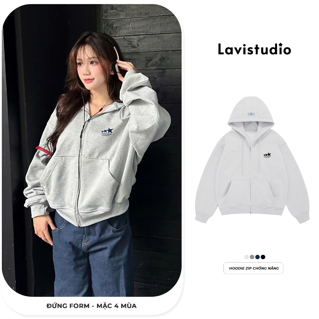 Lavi Studio Zip Hoodie 2-Skin Fabric Good Sun Protection/แท้