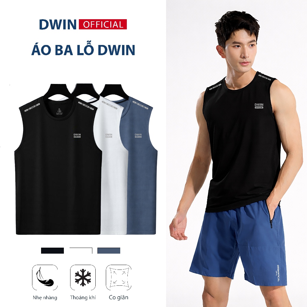 เสื้อกล้ามผู้ชาย DWIN เสื้อกล้ามสปอร์ต ผ้า coolmax ระบายอากาศได้ดี เย็นสบายและดูดซับ