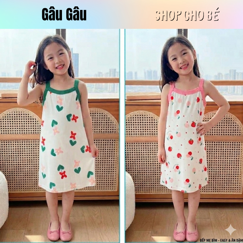 กระโปรง/เดรสสองชิ้นสุดน่ารัก Gau Gau Shop สําหรับเด็กผู้หญิงตั้งแต่ 8 ถึง 30KG VL-02