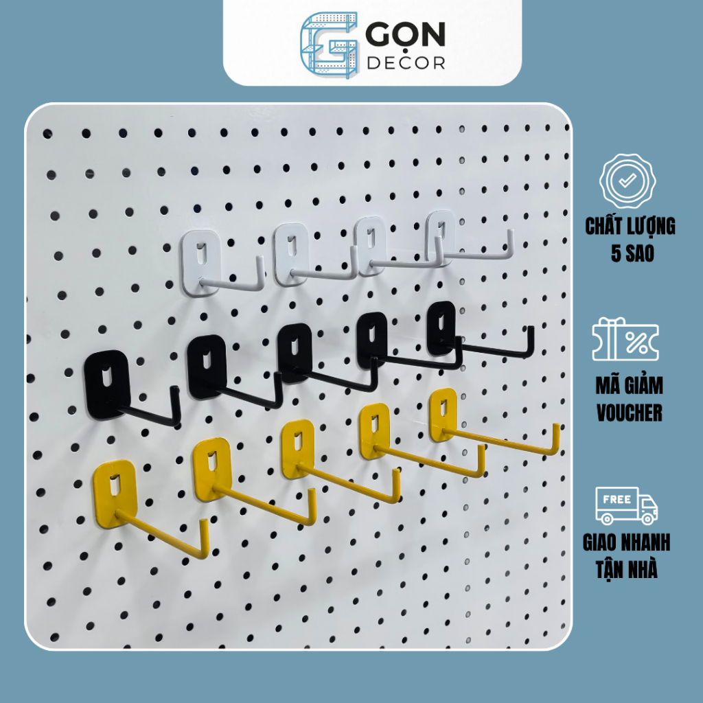 ตะขอกระดานหลุม Pegboard โลหะ 1 ตา, ตะขอแผ่นเหล็กลูกฟูกแบบมีรู, ตะขอกระดานรู Pegboard สําหรับแขวนอุปก