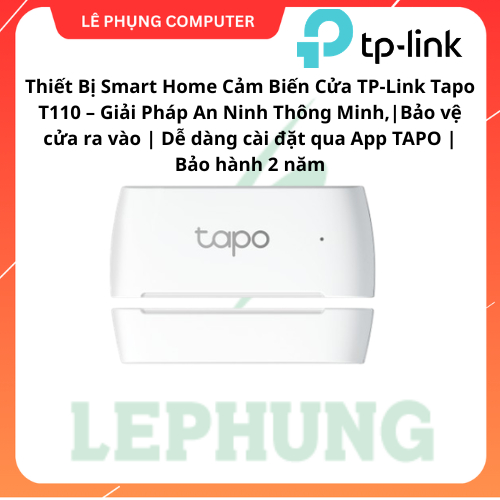 TP-Link Tapo T110 อุปกรณ์เซ็นเซอร์ประตูบ้านอัจฉริยะ |กันรอยประตู | กันรอยประตู | ติดตั้งง่ายผ่านแอป 