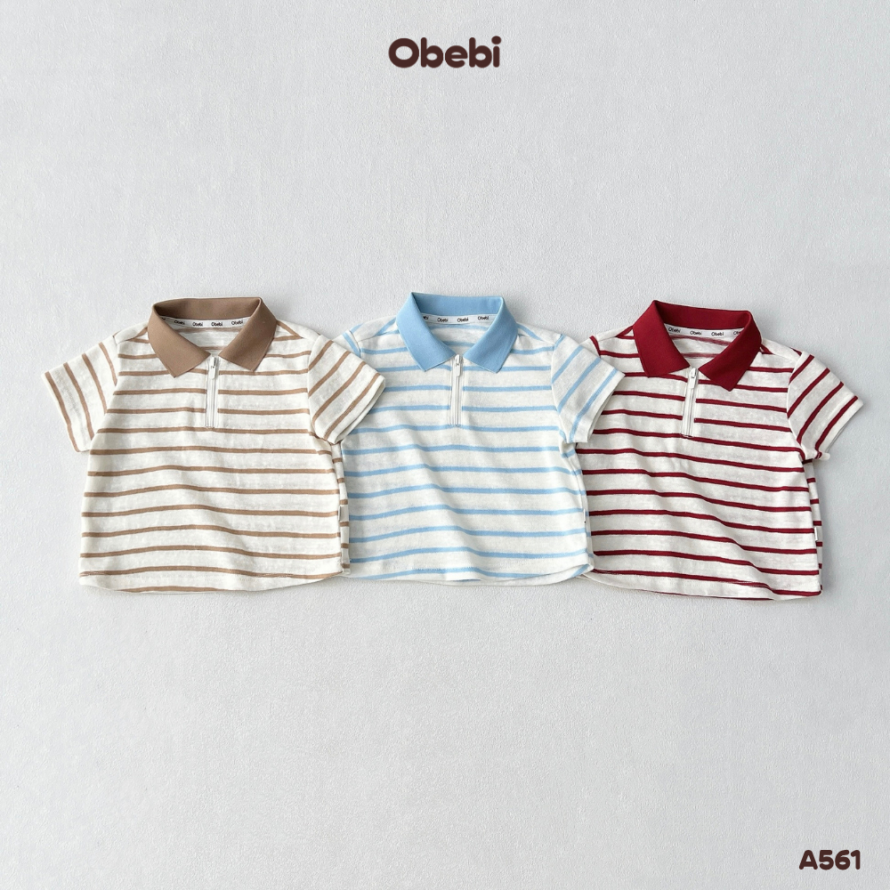 Obebi Fun Summer เสื้อโปโลลายสก๊อตเด็ก 8-22KG A561