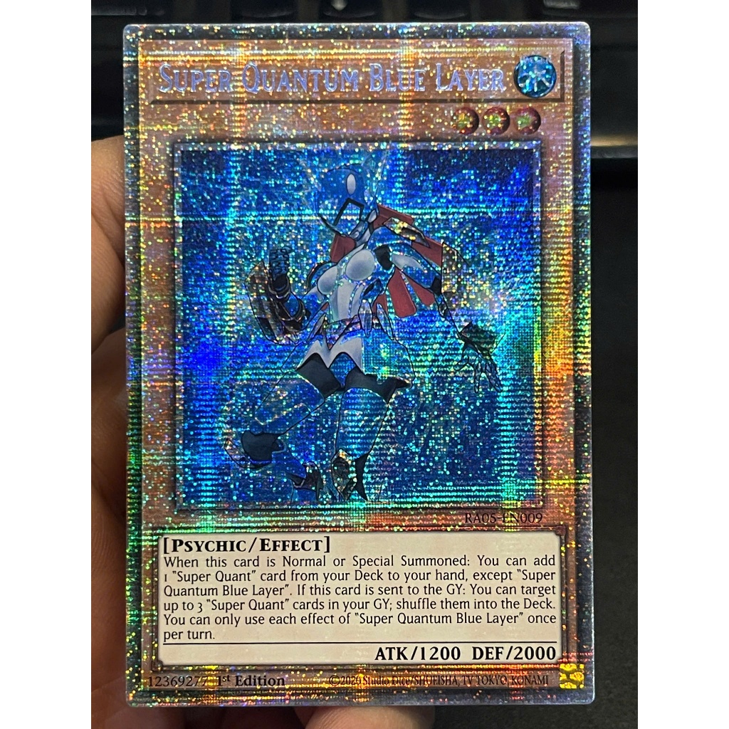 [KW2 Yugioh] [EN-UK] [Waifu] การ์ด RA05-EN009 Super Quantum Blue Layer : Starlight Rare Card : 1st E