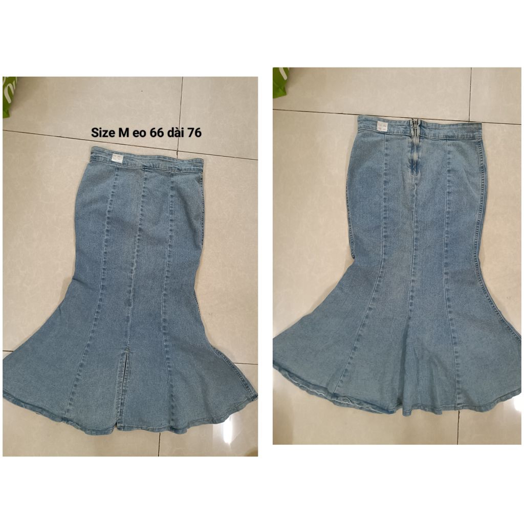 VJ12 SI TUYEN LONG FISH TAIL JEAN SKIRT