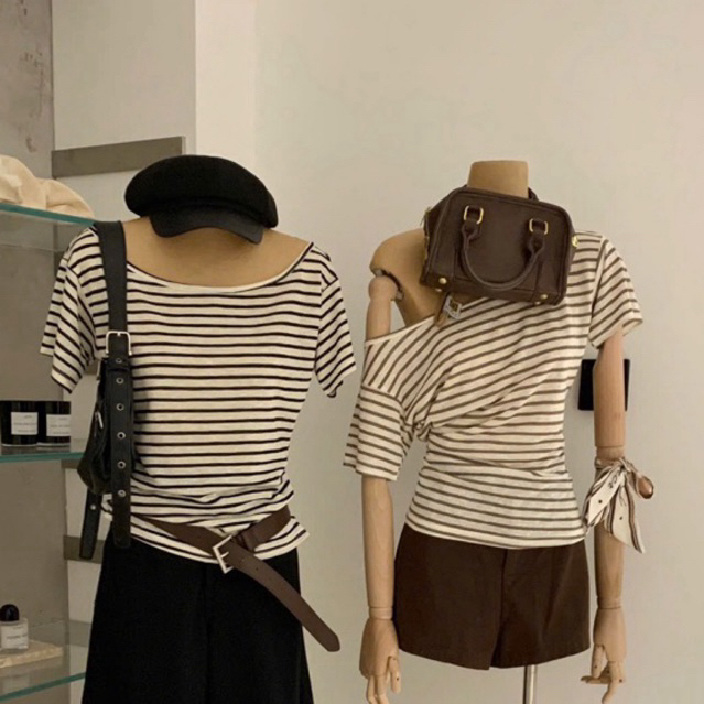 WGWE• เสื้อยืดเปิดไหล่ 9375 wgwe สินค้า QC ไซส์ SM