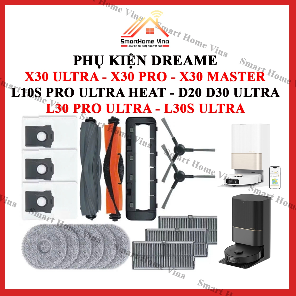 Dreame X30 Ultra,X30 Pro,X30 Master, L10s Pro Ultra Heat, D20 Ultra, D30 Ultra, L30 Pro Ultra อุปกรณ