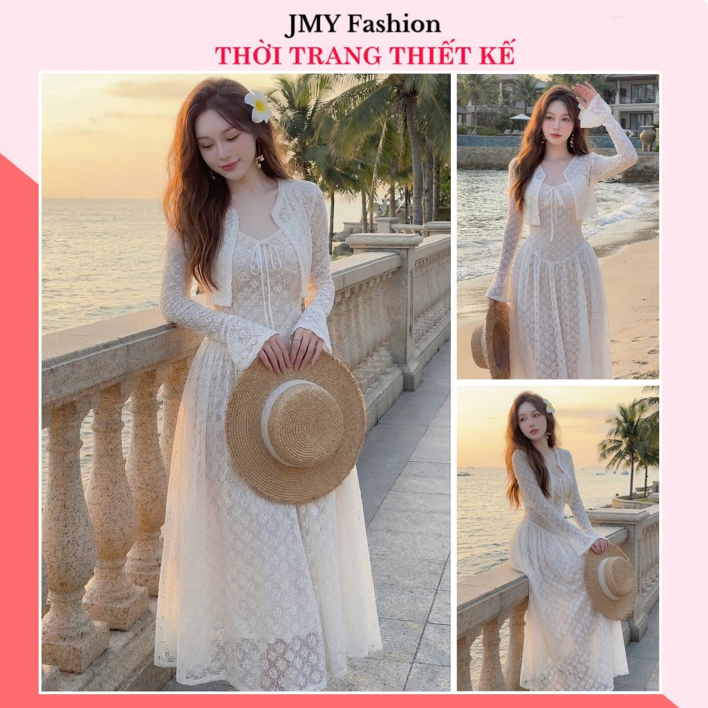 (FIRE) S720 ชุดเดรสลูกไม้ลายดอกไม้ผู้หญิงแม็กซี่ [TH HA LE]
